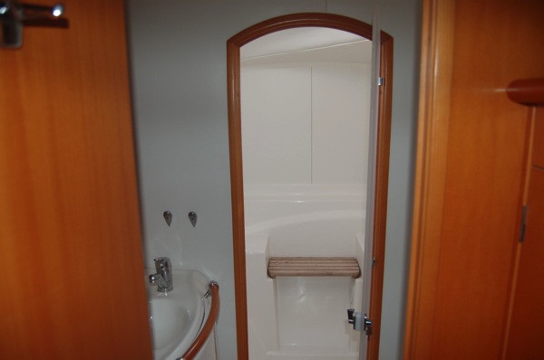 Large shower on owner's side.