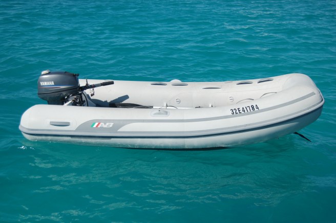 2009 AB 10.5 ft hard-bottom dinghy with 15 hp Yamaha 2-stroke outboard
